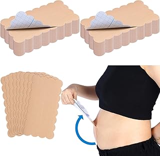 30 Pcs Tummy Tape Precut Kinesiology Elastic Belly Tape for Tummy Lift Leg Back Fat Lift Body Stoma Backless Dresses Wedding Pregnancy