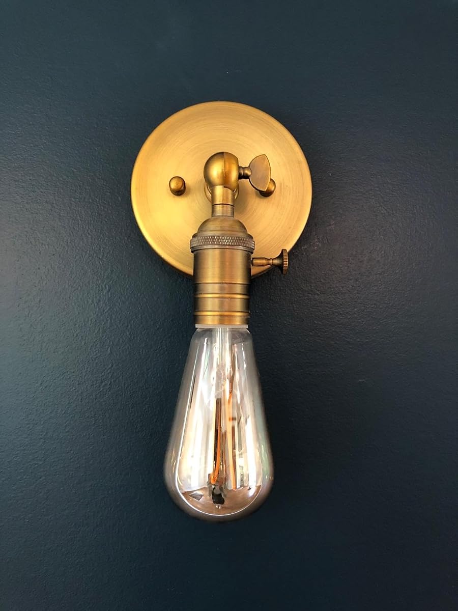 Aplique de pared minimalista de 1 luz con interruptor de encendido/apagado (Anqitue)