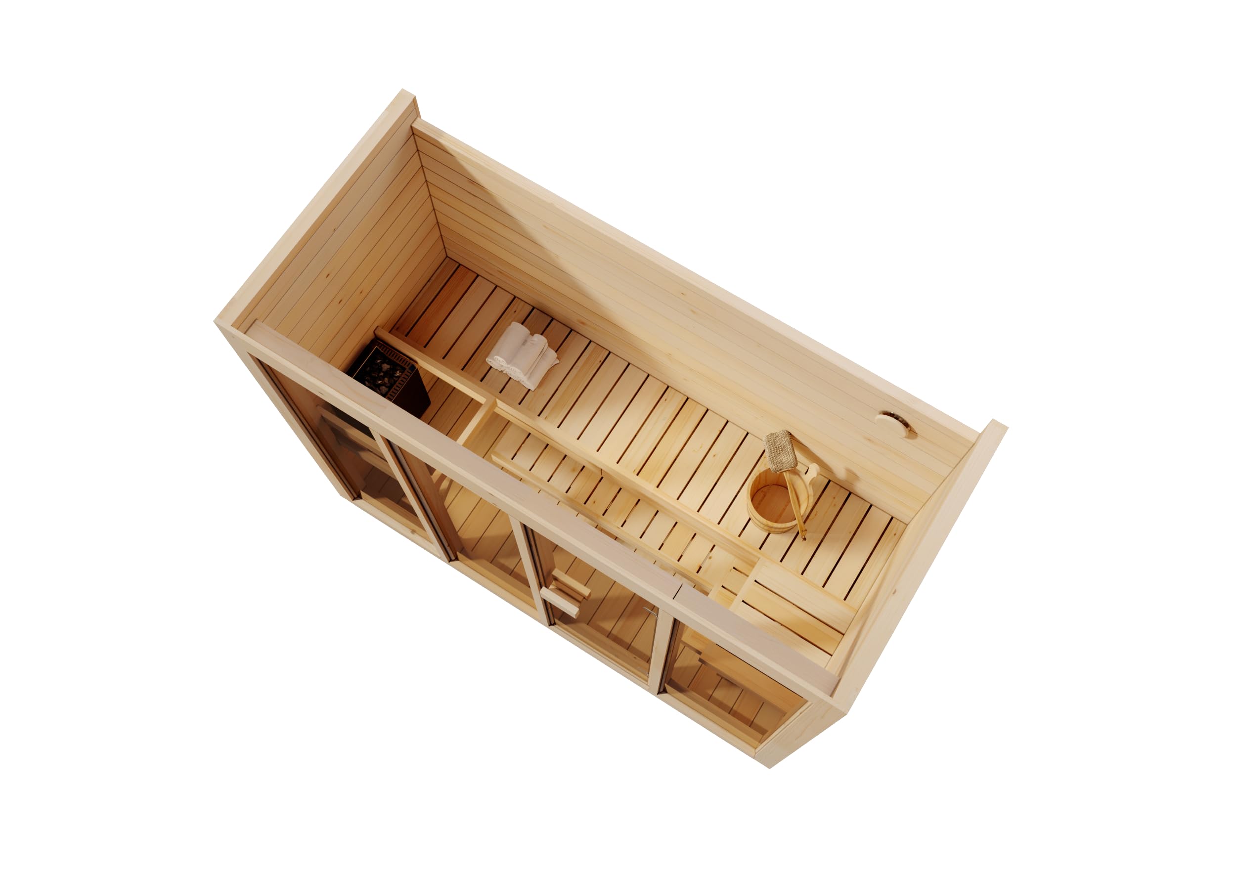 Gartensauna Kuuma L 242x111cm in Naturbelassen für bis zu 4 Pers.