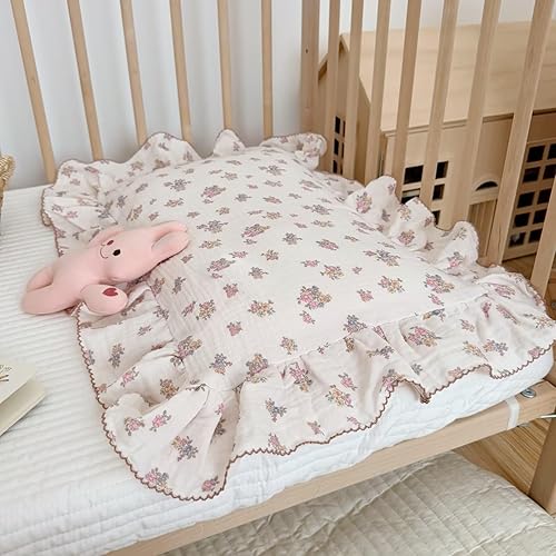 Vista 67 de BuLuTu Funda de almohada de muselina de algodón para niños pequeños, tamaño estándar, estampado de flores de Galsang, suave funda de almohada