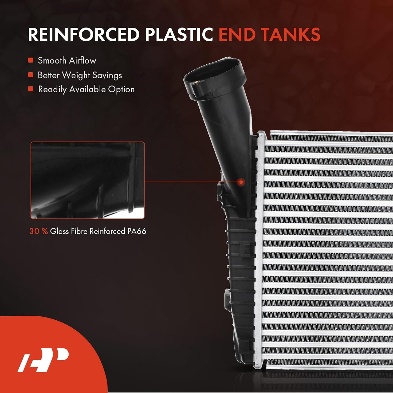 A-Premium Turbo Intercooler Compatible with Audi Q7 2013-2015 3.0L & Porsche Cayenne 2013-2016 3.0L & Volkswagen Touareg 2013-2016 3.0L, Turbocharged, Left Side