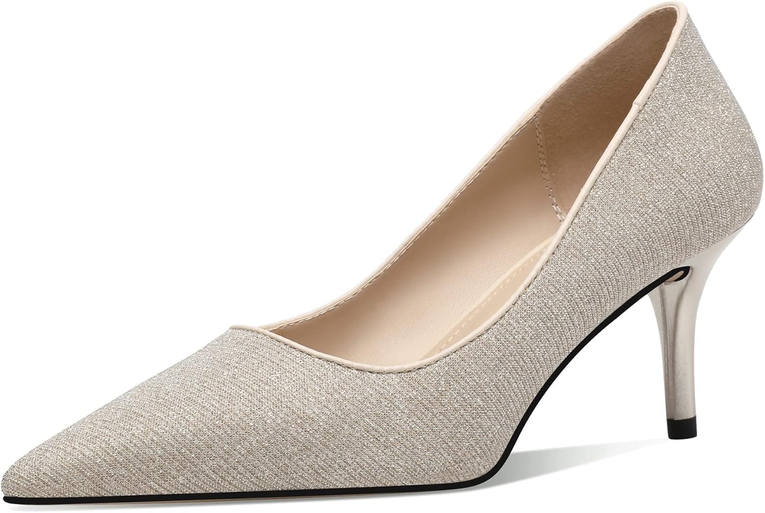 CosyFever 2.6 Inch Stiletto Pointed Toe Pumps Party Wedding Dressy Mid Heels Shoes
