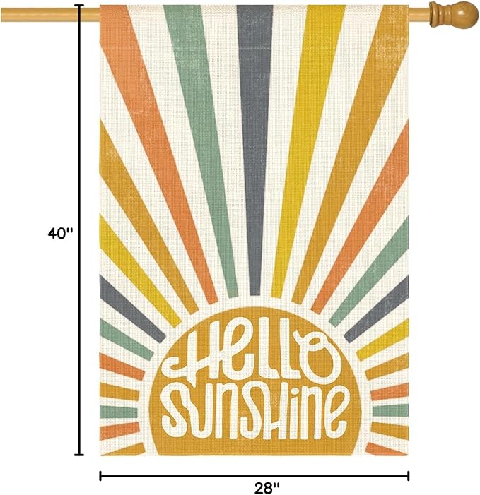 Bandera de Jardín AVOIN colorlife Hello Sunshine 28x40 Pulgadas miniatura 3