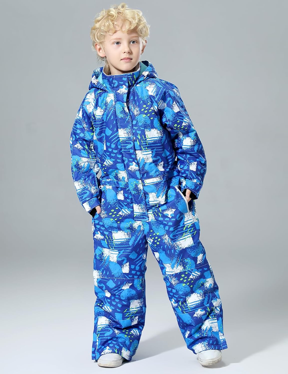 DOOK SNOW Boy and Girl's One-piece ski suit Winter Warm Snowsuits Kids Toddler Waterproof Outdoor Ski Suit Ski suit for kids - Image 2