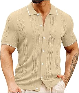 Jersey de punto para hombre, informal, camisa de negocios, manga corta, blusa inversa de verano, camiseta de verano, cómoda, blusa de camisa de talla grande, camiseta diaria, M-3XL