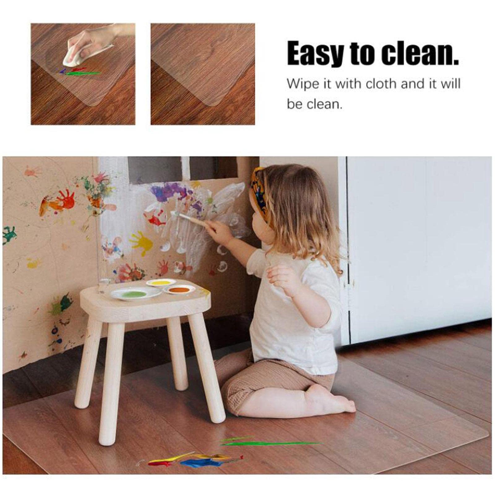 Coussin Transparent Tapis Fauteuils Moquette Coussin Sol PVC Ergonomique Adapté pour Enfants Chambre Cuisine Ordinateur, Mat, 2,0mm