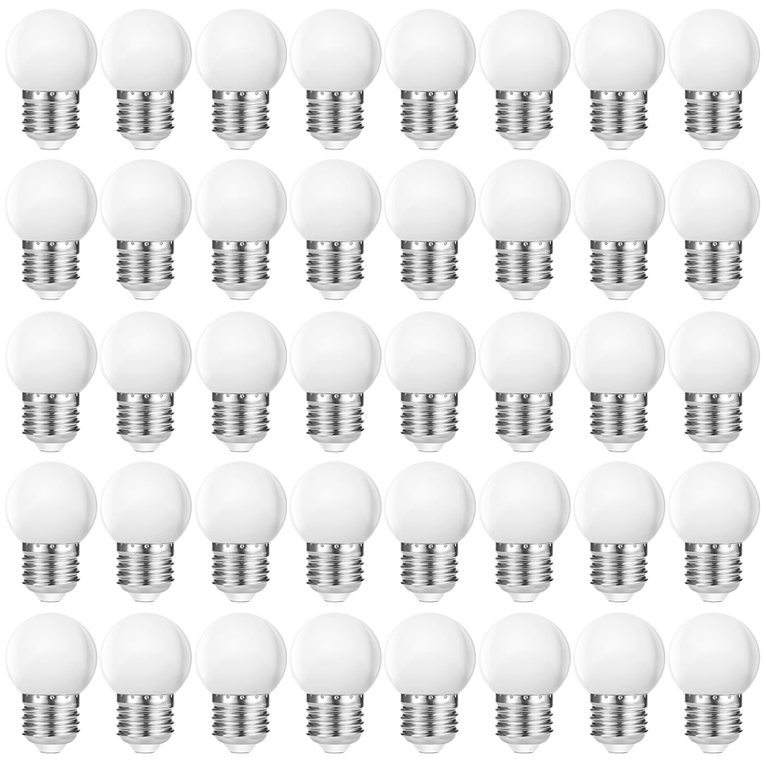 Confezione da 40 lampadine a LED E27 G45 sostituisce lampadine a incandescenza da 15 W, luce bianca calda 2700 K, 3W, G45, 155 lm, copertura in PC opaco, non dimmerabile