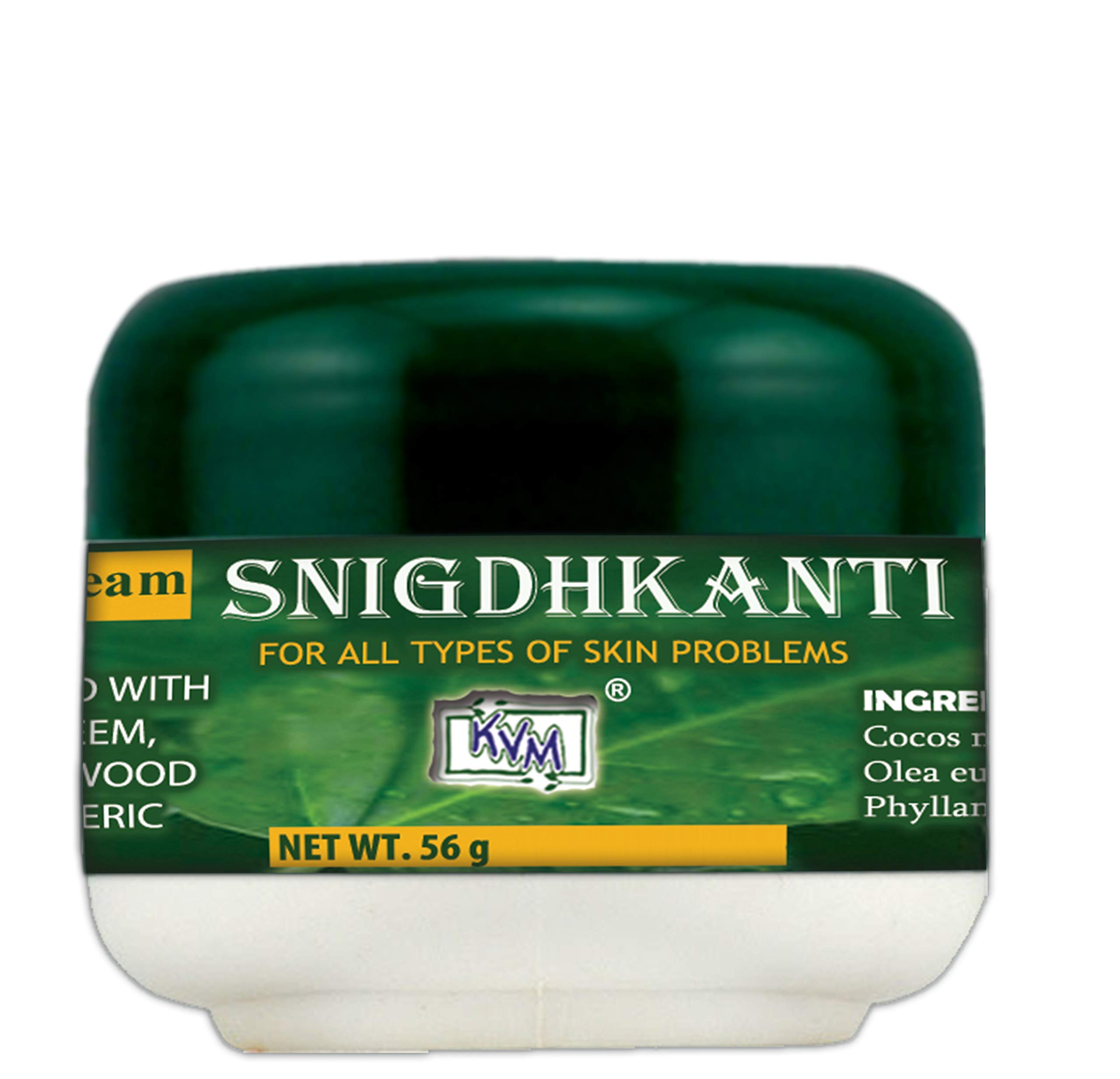 KVM Snigdhkanti Ayurvedic Neem Sandal Skin Wellness Cream, All Natural Anti Bacterial & Anti fungal Cream, 56 g