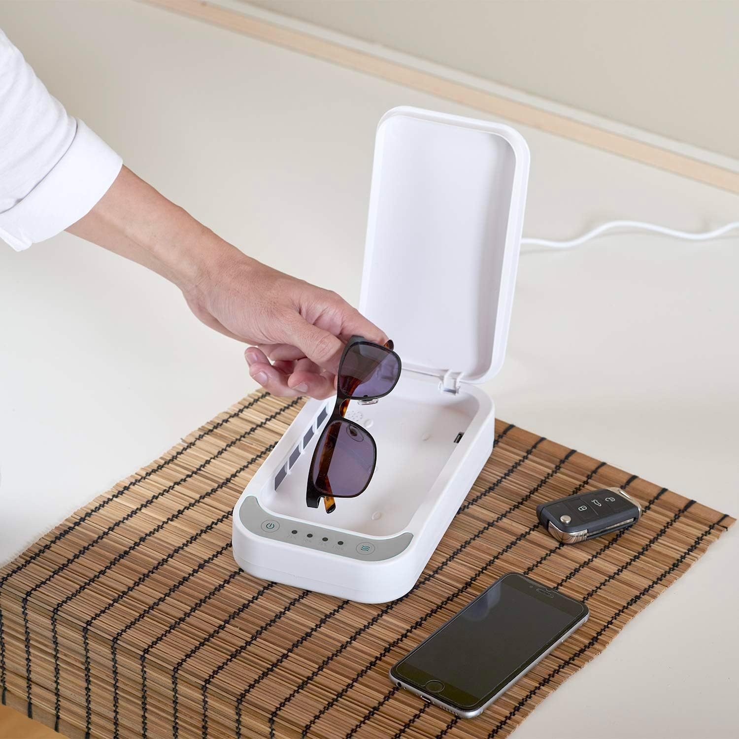 Avilia Box esterilizador y desinfectante a los rayos UV – Ideal para herramientas y accesorios elimina hasta el 99,9% de bacterias y virus – para teléfonos, accesorios, pinceles y herramientas – Fácil