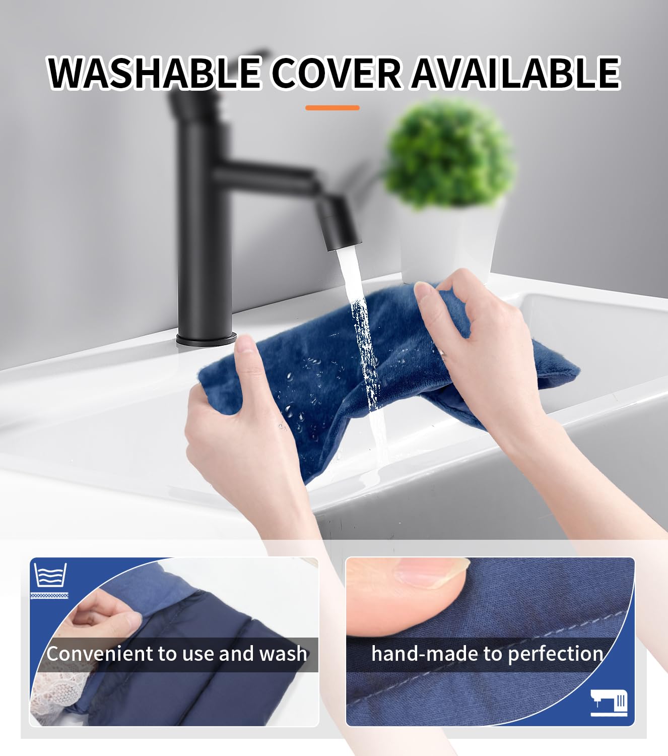 Almohadillas térmicas para microondas con funda lavable, paquetes calientes de lavanda de 12.5 x 7 pulgadas para aliviar el dolor, bolsas de arroz para terapia de calor con compresa tibia húmeda,
