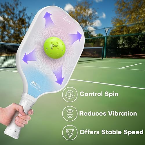 Miniatura 5 de LUZZ Pickleball Paddles, T700 Carbon Fiber Pickleball Paddle Sandblasted Surface with Honeycomb Core Pickle Ball Rackets for Beginners Increased