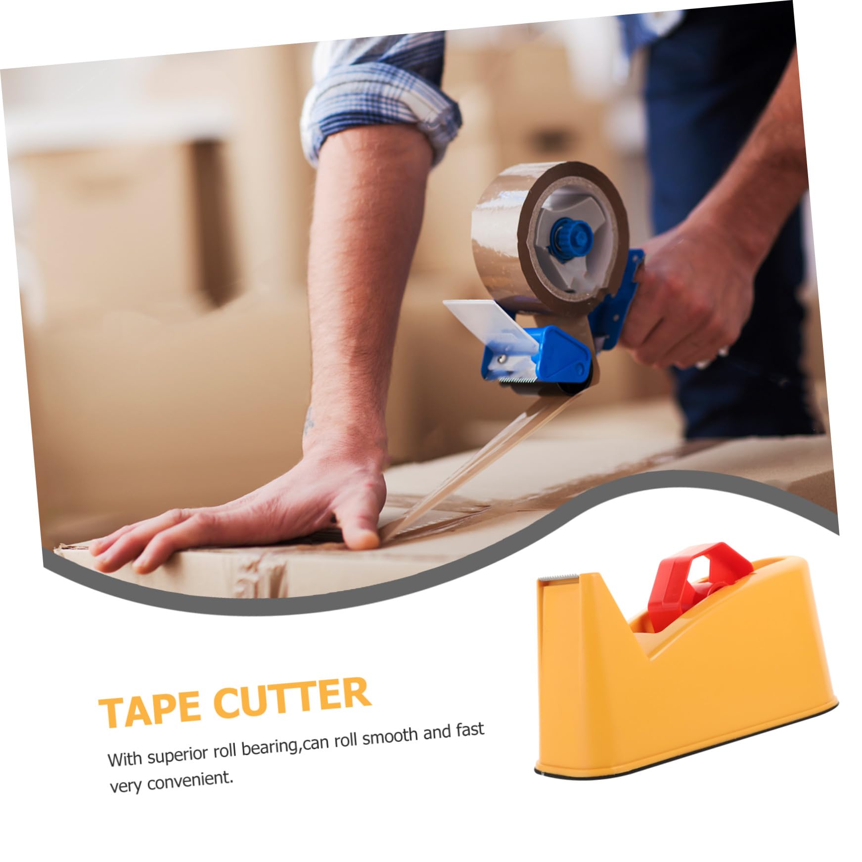 Klebeband Abroller Mit Cutter Ergonomisches Verpackungsgerät Für Kartonagen Einfache Handhabung Langlebiges Zufällige Farben Für Büro Und Zuhause