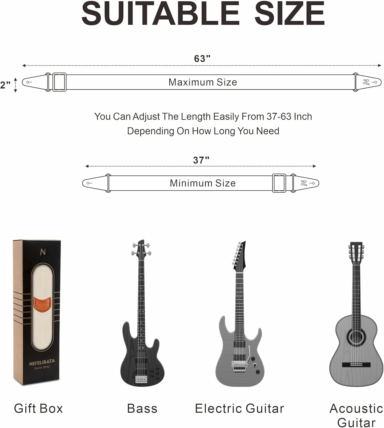 Guitar Strap with Pick Pocket, Vintage Nylon Full Grain Leather Ends Guitar Straps for Bass, Electric & Acoustic Guitar, Come with Free Strap Button, 1 Pair Strap Locks and 4 Guitar Picks (Beige) : Musical Instruments