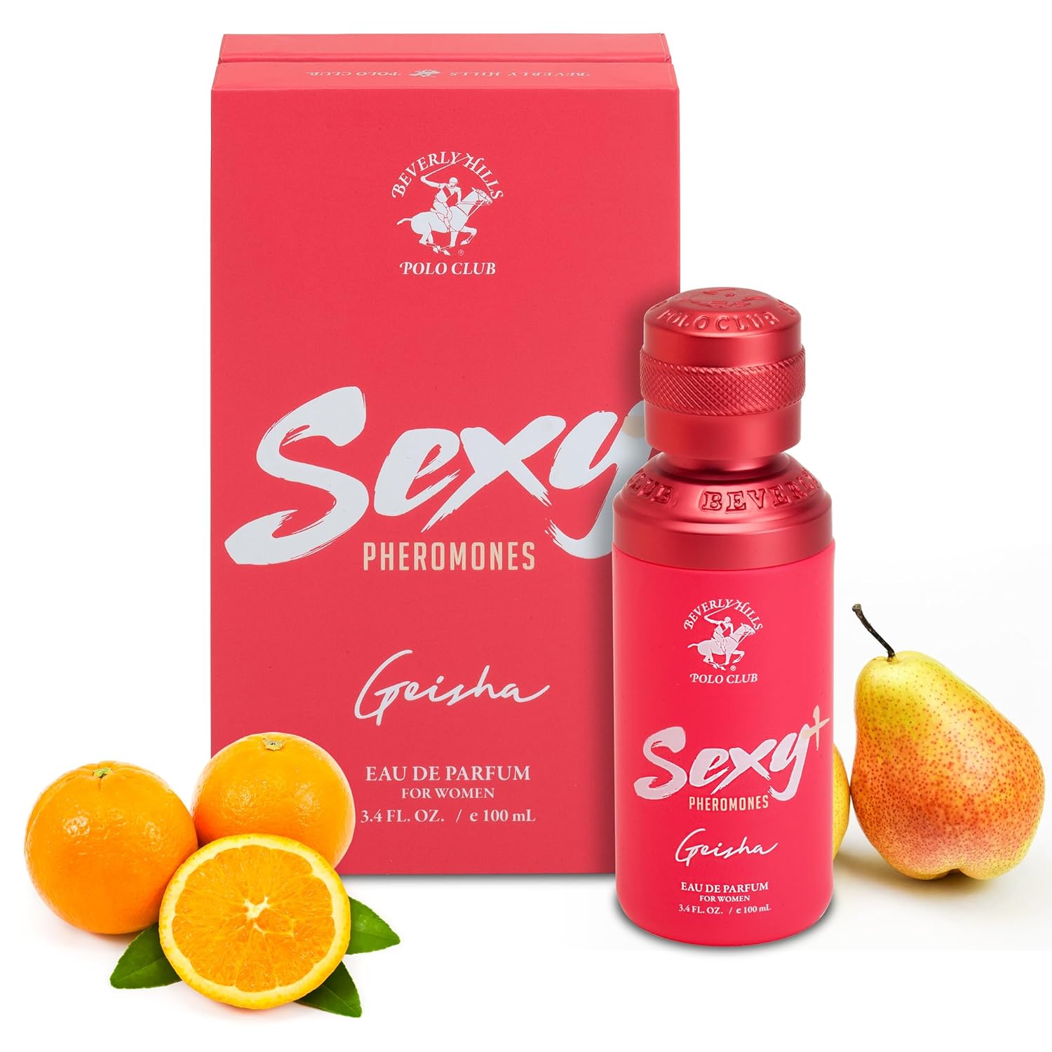Beverly Hills Polo Club Sexy+ Geisha Eau de Parfum for Women - Pheromone-Inspired Floral Fruity Scent with Orange Blossom, Pear & Sandalwood - 100ml Luxury Fragrance