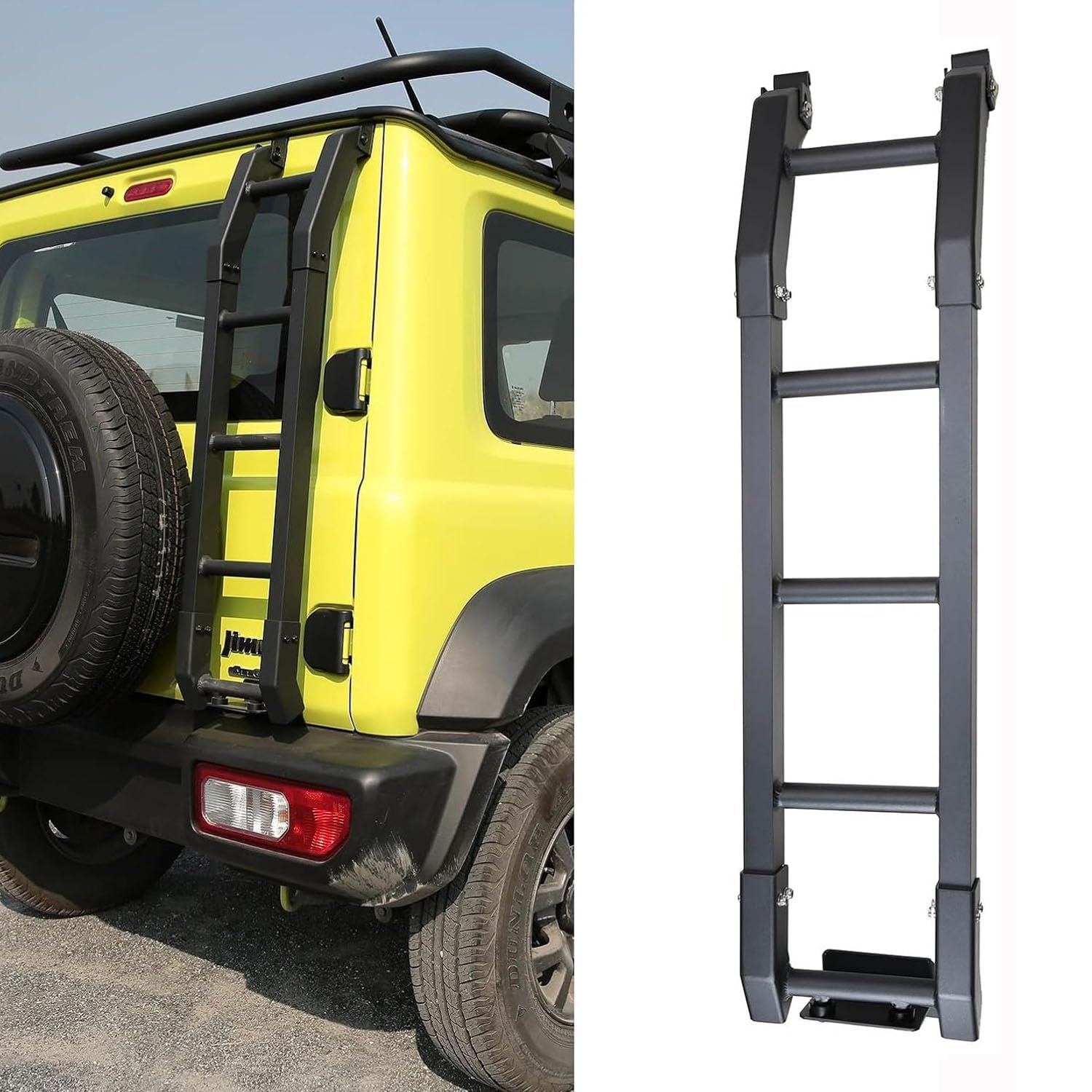 Archaic Heckklappenleiter für Suzuki Jimny Sierra JB64 JB74 2018–2024, Heckleiter, Geländeleiter für Jimny gl, faltbares Kletterpedal
