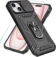 Vista 26 de SunStory Funda compatible con iPhone 15 Pro Max con protector de pantalla HD, cubierta de cámara deslizante y soporte de anillo giratorio