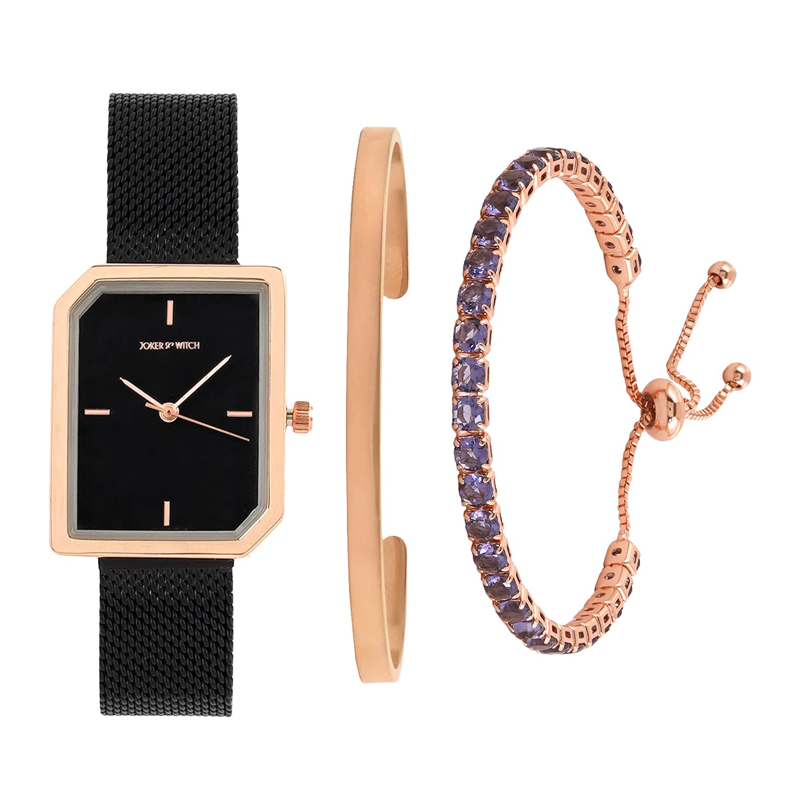 Joker & Witch Stainless Steel Women Harley Analog Watch Bracelet Stack, Black Dial, Black Band (B0C7L9B537) Amazon Price History, Amazon Price Tracker