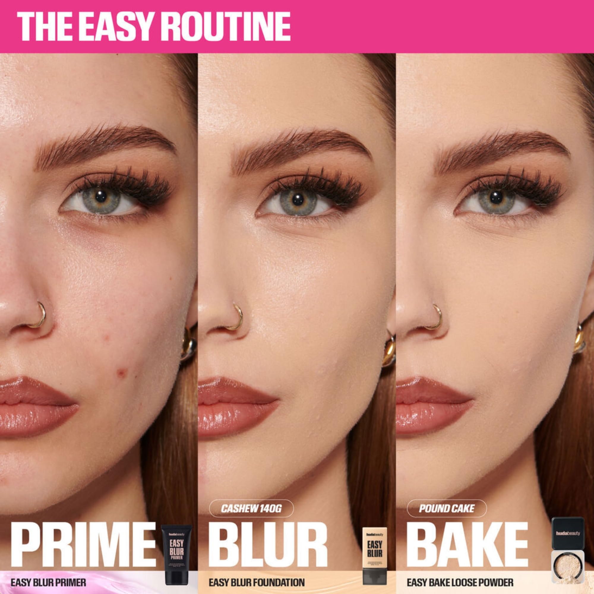 HUDA BEAUTY Baby Bake Mini Easy Bake Loose Powder, Pound Cake, Matt, mit Vitamin E, bis zu 16 Stunden Halt