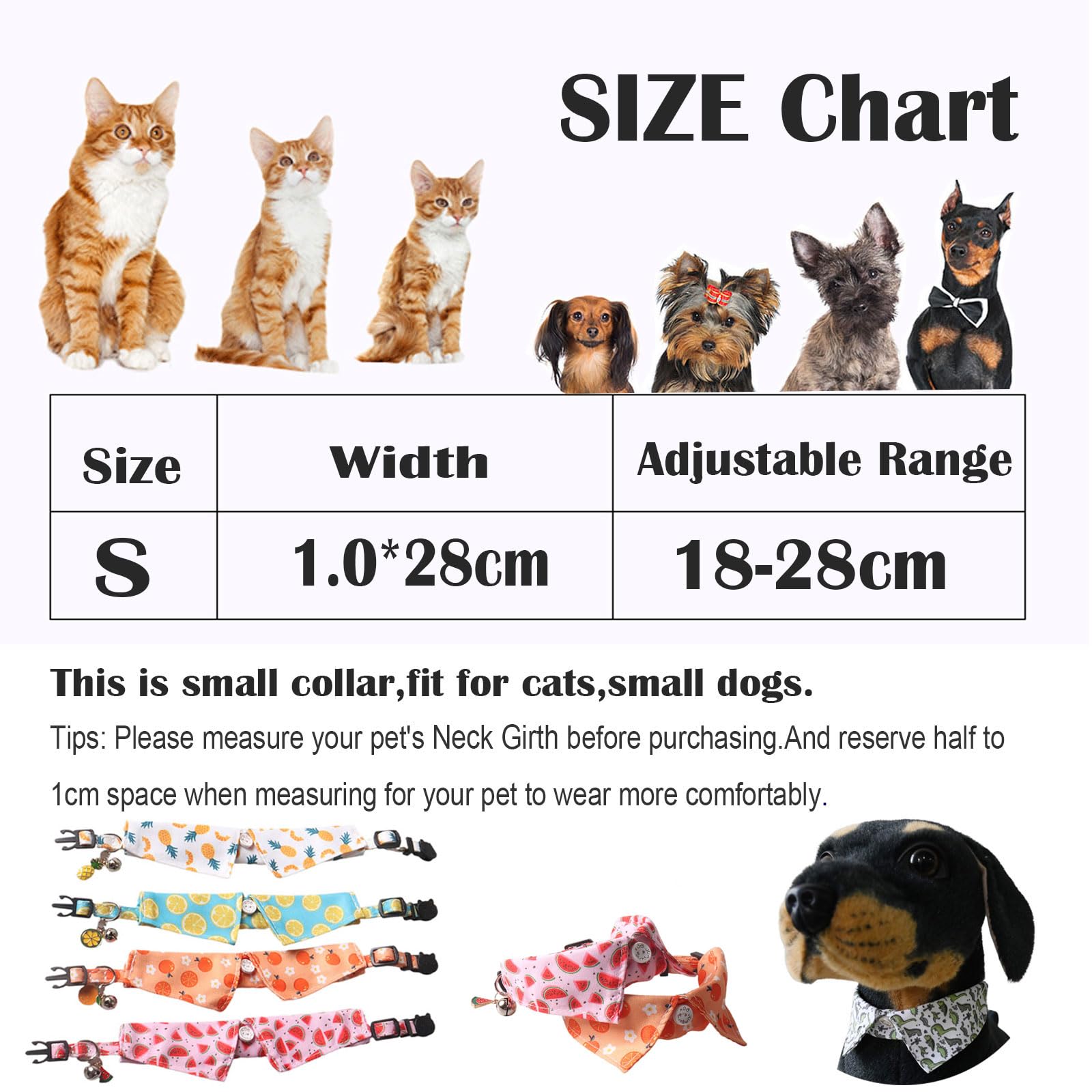 BT Bear Cute Style Small Dog Collar with Bell Adjustable Quick Release Cat Collars for Small Dogs Puppy Black Flower - Image 3