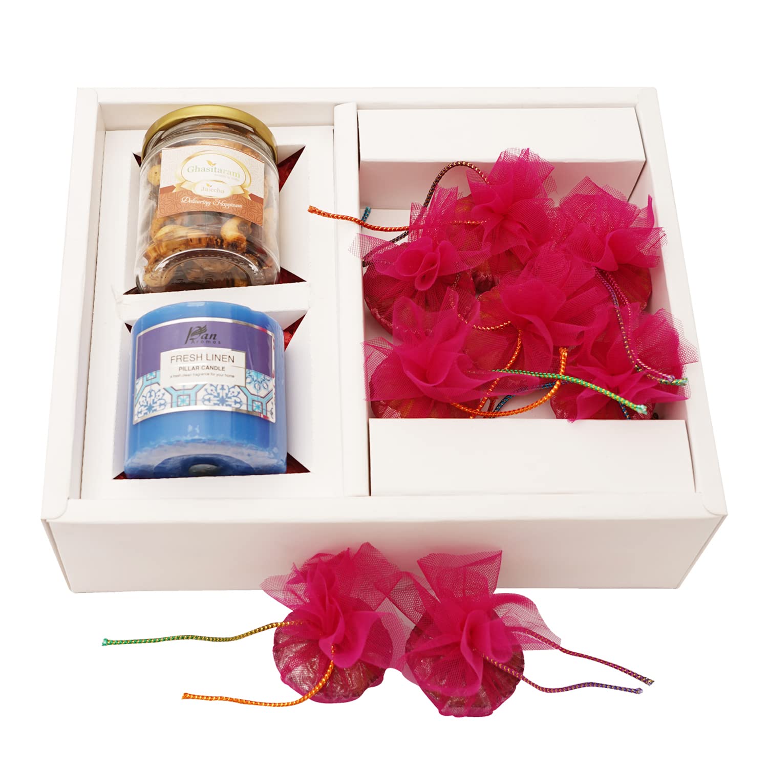 Ghasitaram Gifts Jaiccha Mother's Day - Gifts White Box of Cakes, Mixed Dryfruit, Candle |Diwali,Holi,Valentine,Birthday,Anniversary,Gift for Her,Him,Mothers Day,Fathers Day|-image-40
