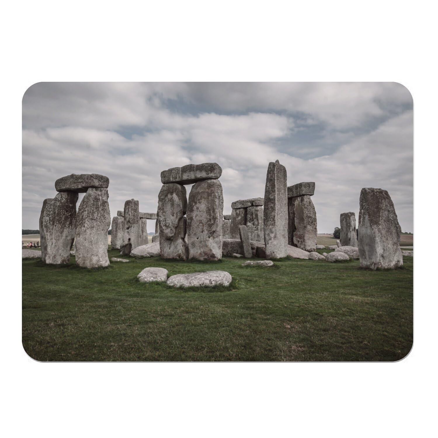 Sets de table grand format liège Stonehenge motif préhistorique rouge de prestige