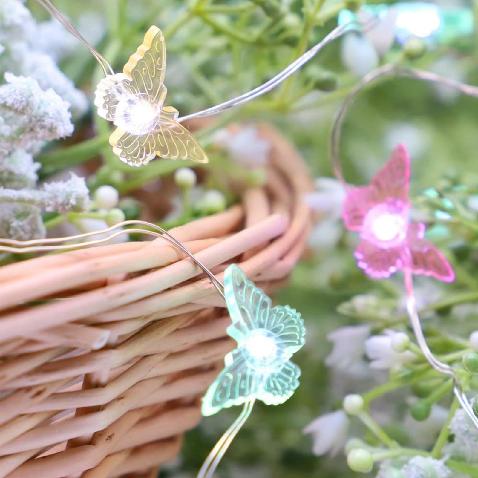 ENLACE Fairy Lights Butterfly, 2 m 20 LED Butterfly Fairy Lights, Decorative Light for Outdoor Indoor, Fairy Lights for Weddings, Parties, Garden, Christmas Decoration, Spring Decoration - Image 4