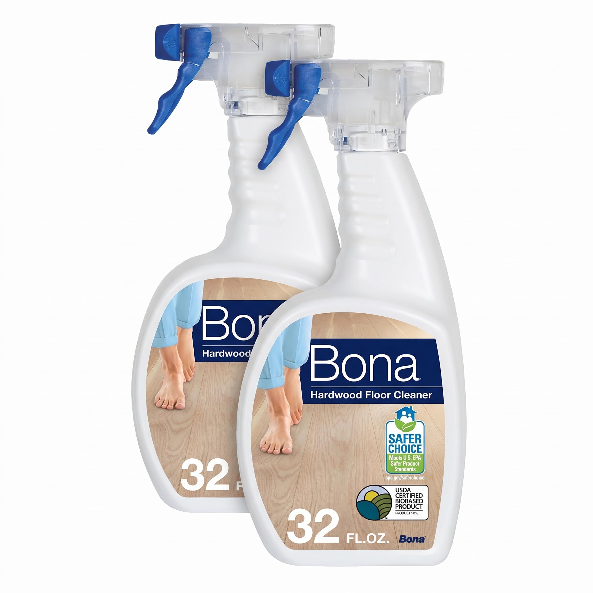 Bona Hardwood Floor Cleaner Spray - 32 fl oz - Residue-Free Floor Cleaning Solution for Wood Floors (Pack of 2)