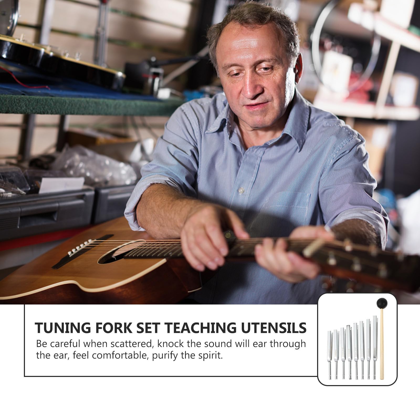 IMIKEYA Professionelle Stimmgabel aus Aluminium für Bratsche und Violine Robust Rostfrei Einfach zu Bedienen für Musikunterricht und Instrumentenstimmung