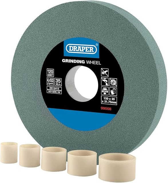 Draper 99568 Silicon Carbide Bench Grinding Wheel 120G (150mm x 20mm)