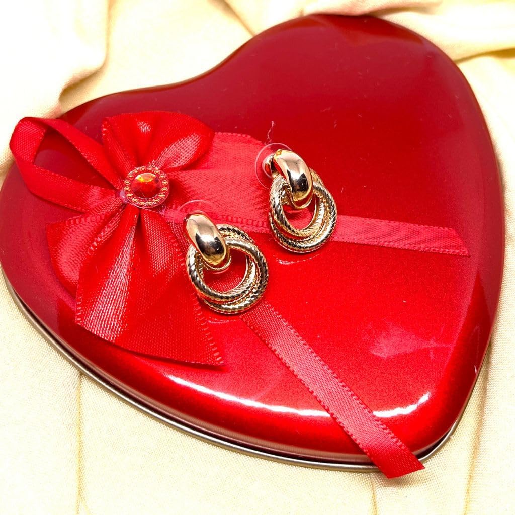 Zyrena Gold Tone Dangle Earrings for Women, Knot Drop Huggie Earrings Trendy Jewelry Gifts. - Image 5