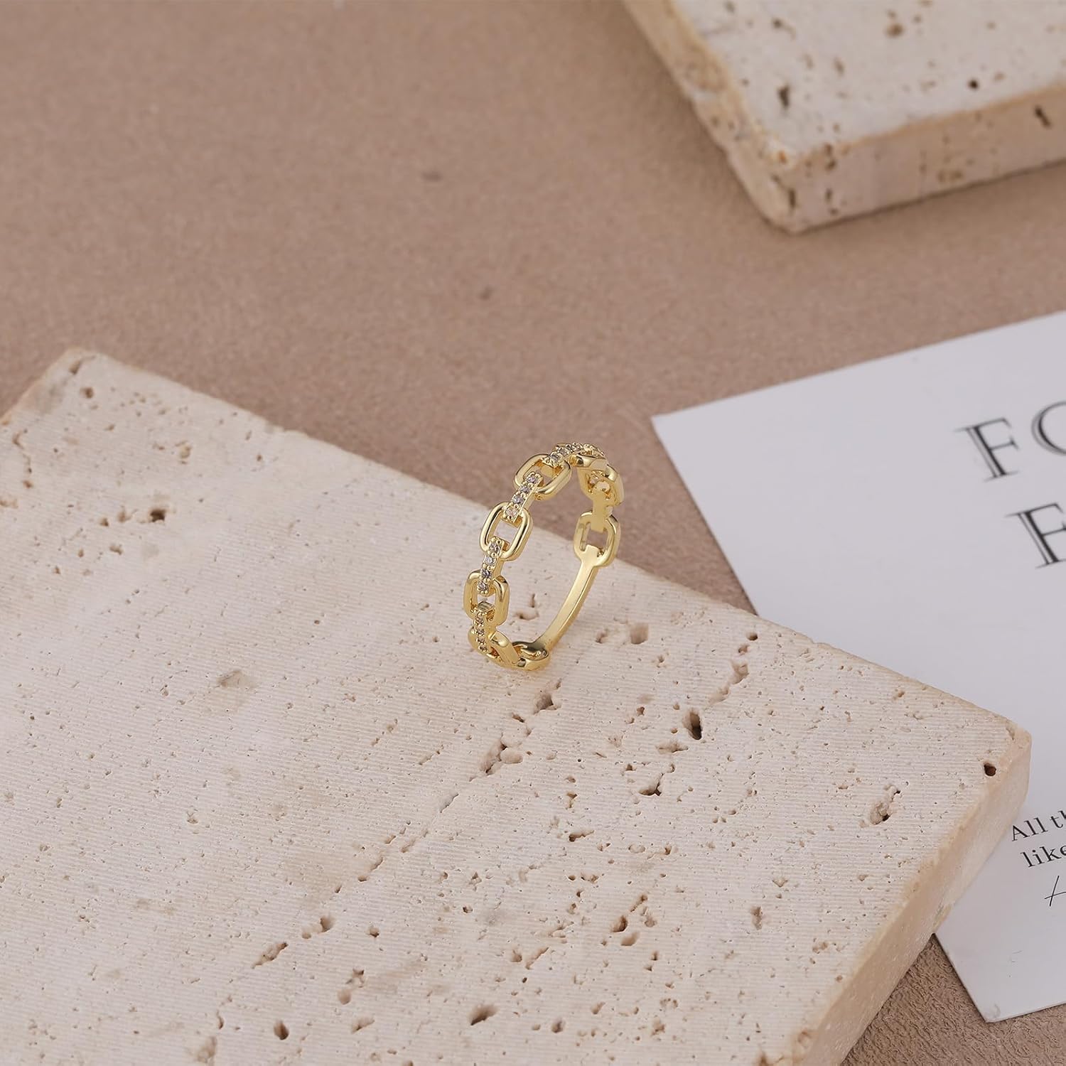 14K Gold Plated Cubic Zirconia Ring for Woman, Multi CZ Simulated Diamond Cluster Ring Marquise Round Rings Thin Stackable Knuckle Band Trendy Jewelry Gift Size 6-10 - Image 6