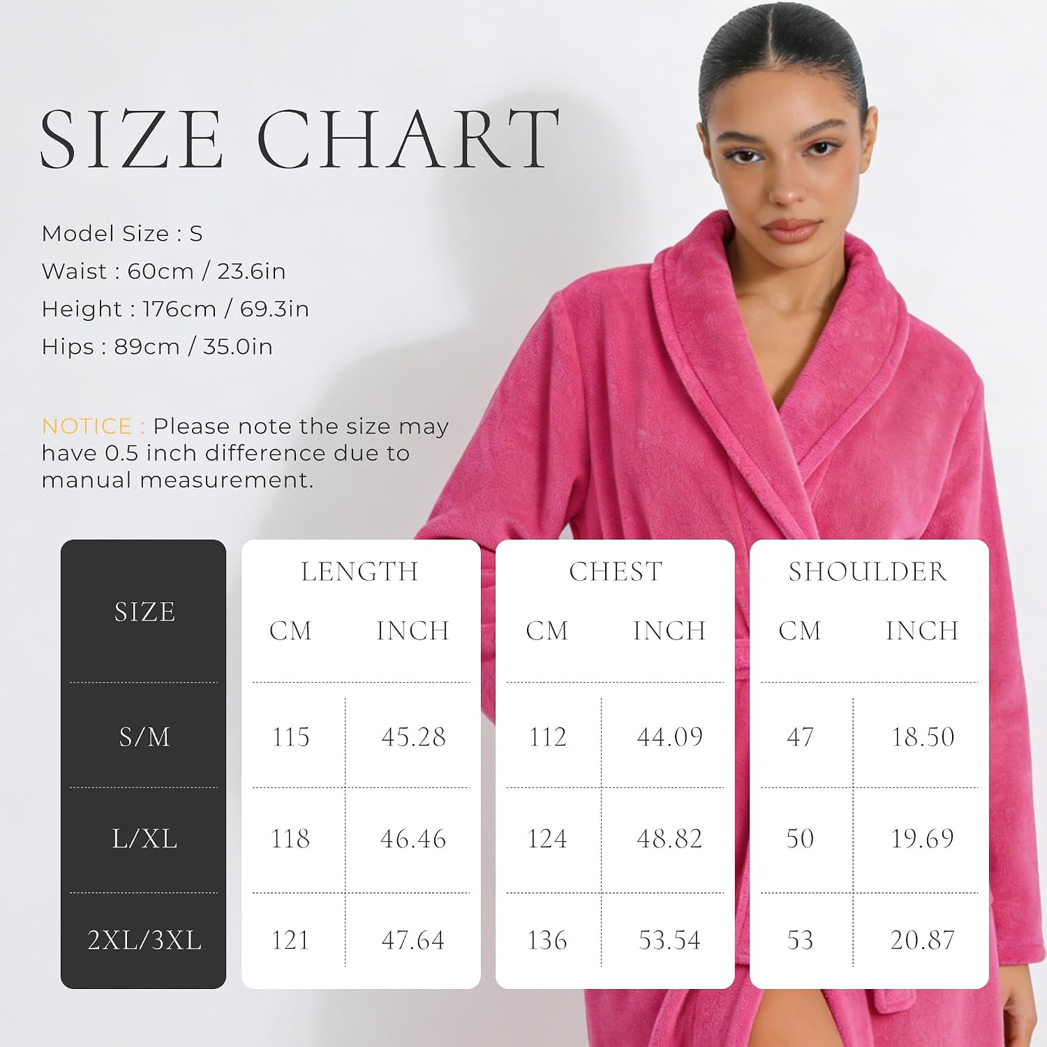 HEARTNICE Womens Fleece Robes, Soft Plush Long Bathrobe, Thick Kimono Robes for Womens, Warm House Coat