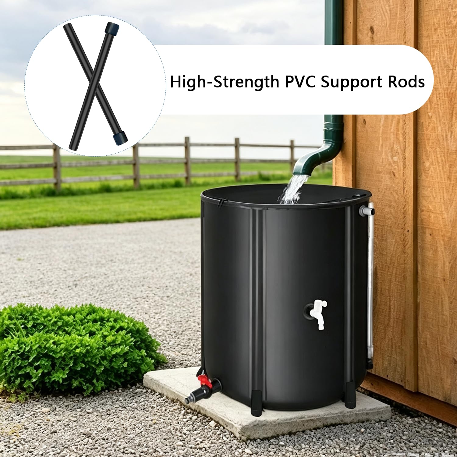 Serbatoio di stoccaggio dell'acqua pieghevole portatile, 200 L, per esterni, resistente, in PVC, pieghevole, con beccuccio in ottone, contenitore riutilizzabile di grande capacità per camper