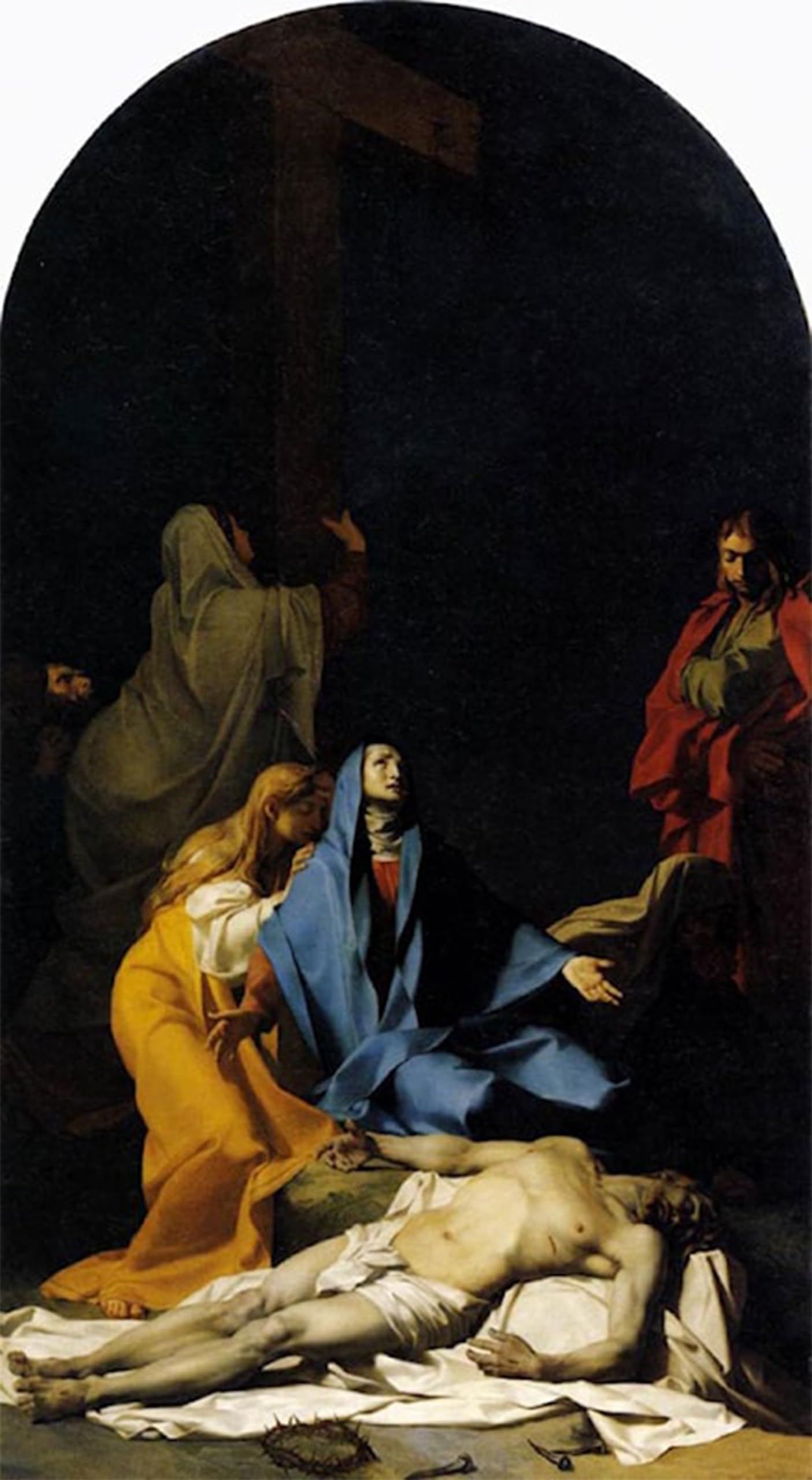 ARTXLXXBN Famous Painting Canvas Artwork Graffiti Print the Descent From the Cross by Jean-baptiste Regnault Portrait Canvas Image for Home Decor 60x90cm