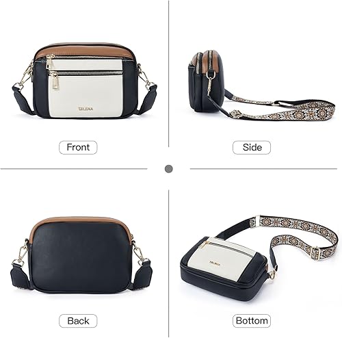Miniatura 7 de Telena - Bolso cruzado pequeño para mujer, de cuero vegano moderno con correa ajustable para el hombro