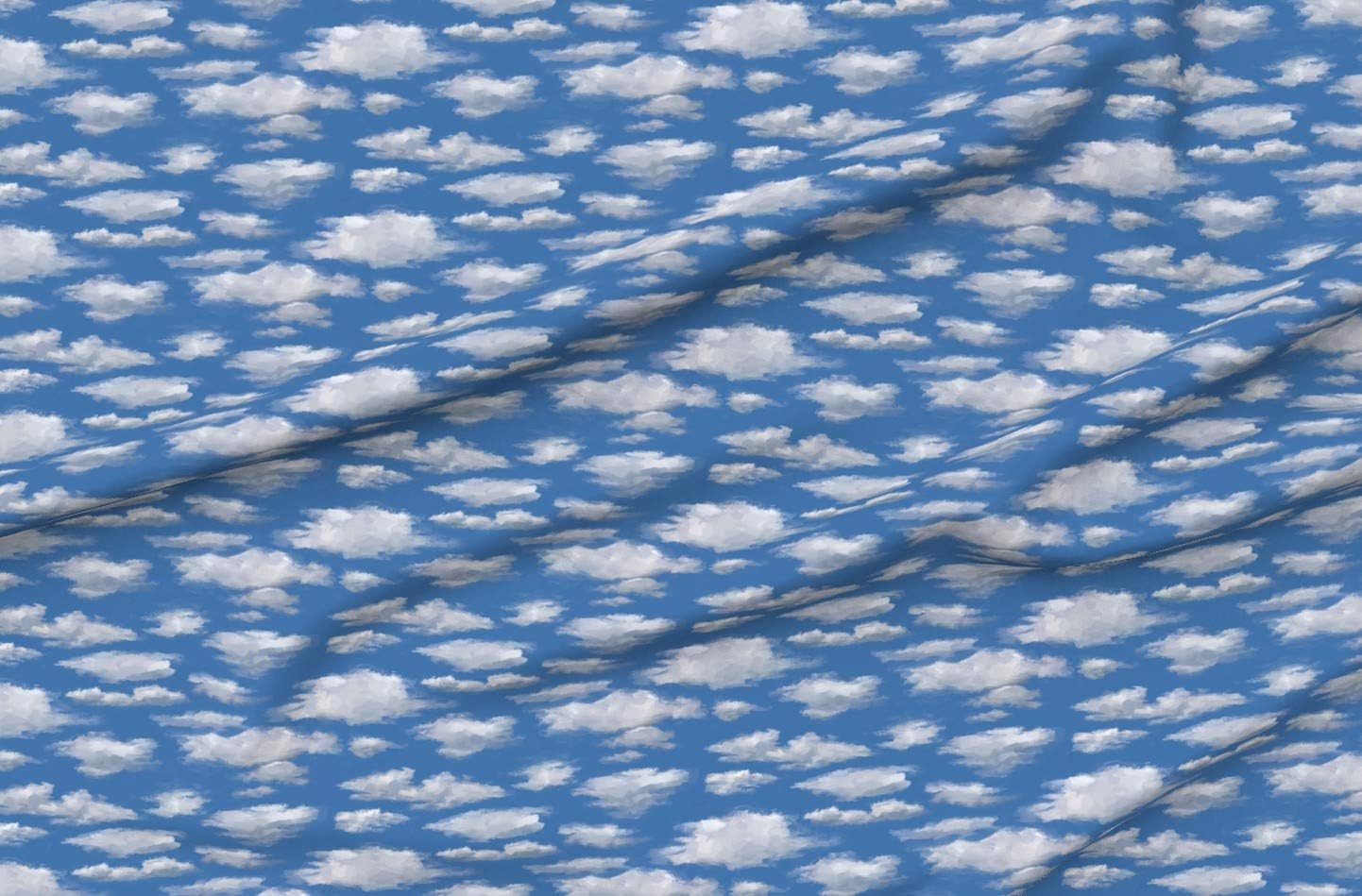 Spoonflower Fabric - Clouds Sky Painting Cloud Brushstrokes Blue Spring Summer Day Printed on Organic Cotton Sateen Fabric by The Yard - Sewing Quilting Apparel Home Decor