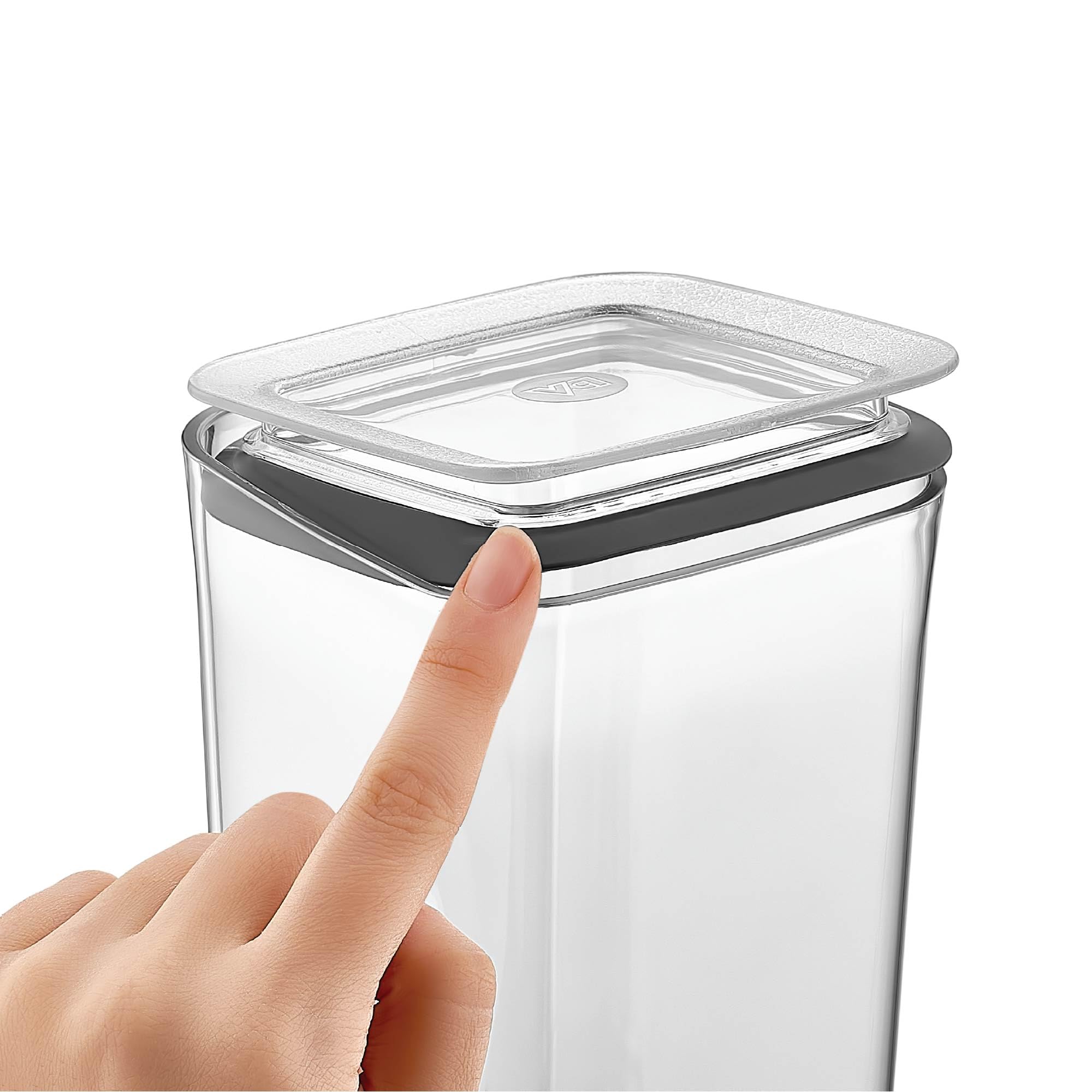 Vip Ahmet 12er luftdichtes Frischhaltedosen-Set für Küche und Speisekammer, vakuumversiegelte, BPA-freie Kristall-Glimmerdosen für Müsli, Mehl, Nudeln und Gewürze, 1,7 l Volumen