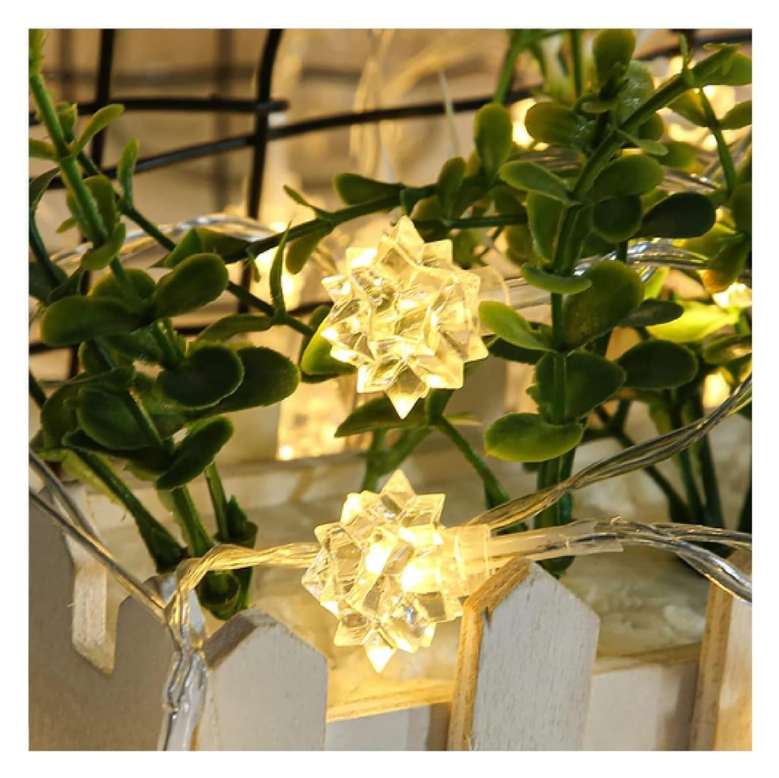 JFGCTYHXY String Lights, Snowflake Lights, Fairy String Indoor Outdoor,LED Light Decor for Bedroom Party Garden Patio(Warm White,1.5M)