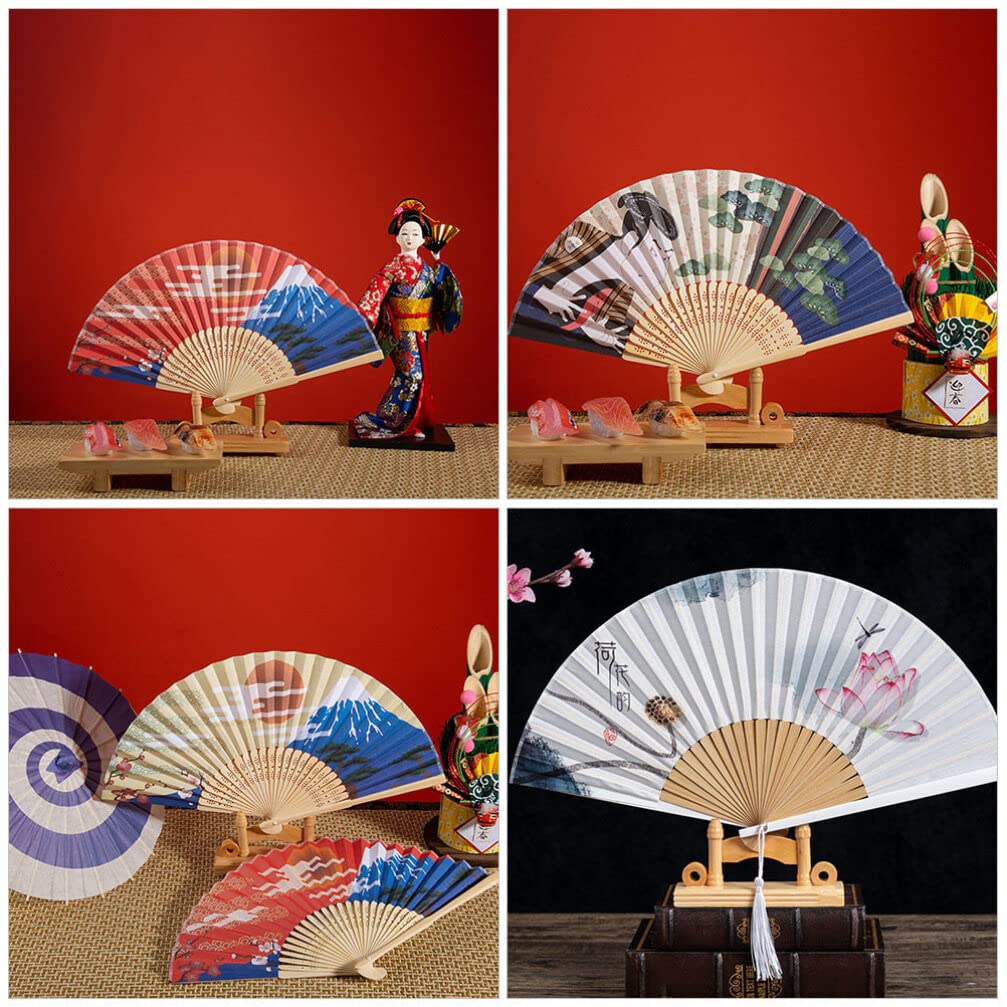 Supporto Per Ventaglio Pieghevole In Legno - Decorazione Casa Stile Giapponese, 11x6.5x4 Cm
