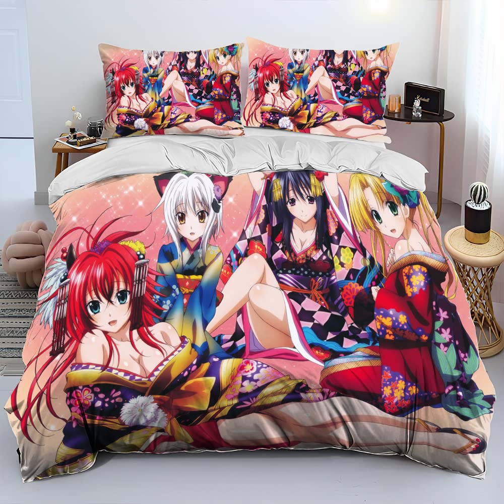 Anime Bedding Duvet Cover Set,3D Sexy Girl Bed Twin Full Queen Size Comforter Protector for Bedroom Decoration