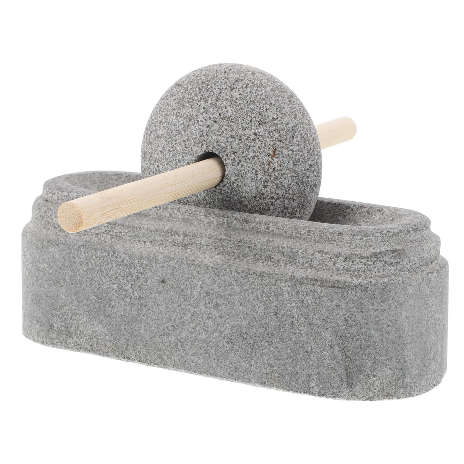 Mortier et Pilon en Pierre pour Broyage d'Épices, Outil Manuel Grand Bol, pour Usage Culinaire et Médicinal, Nettoyage Simple