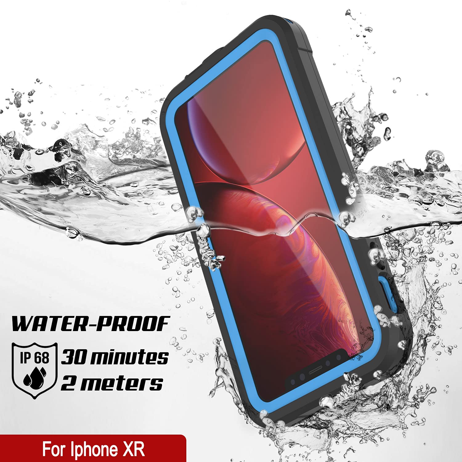 PunkCase IPhone XR Waterproof Case, [Extreme Series] [Slim Fit] [IP68 Certified] [Shockproof] [Snowproof] Armor Cover W/Built In Screen Protector