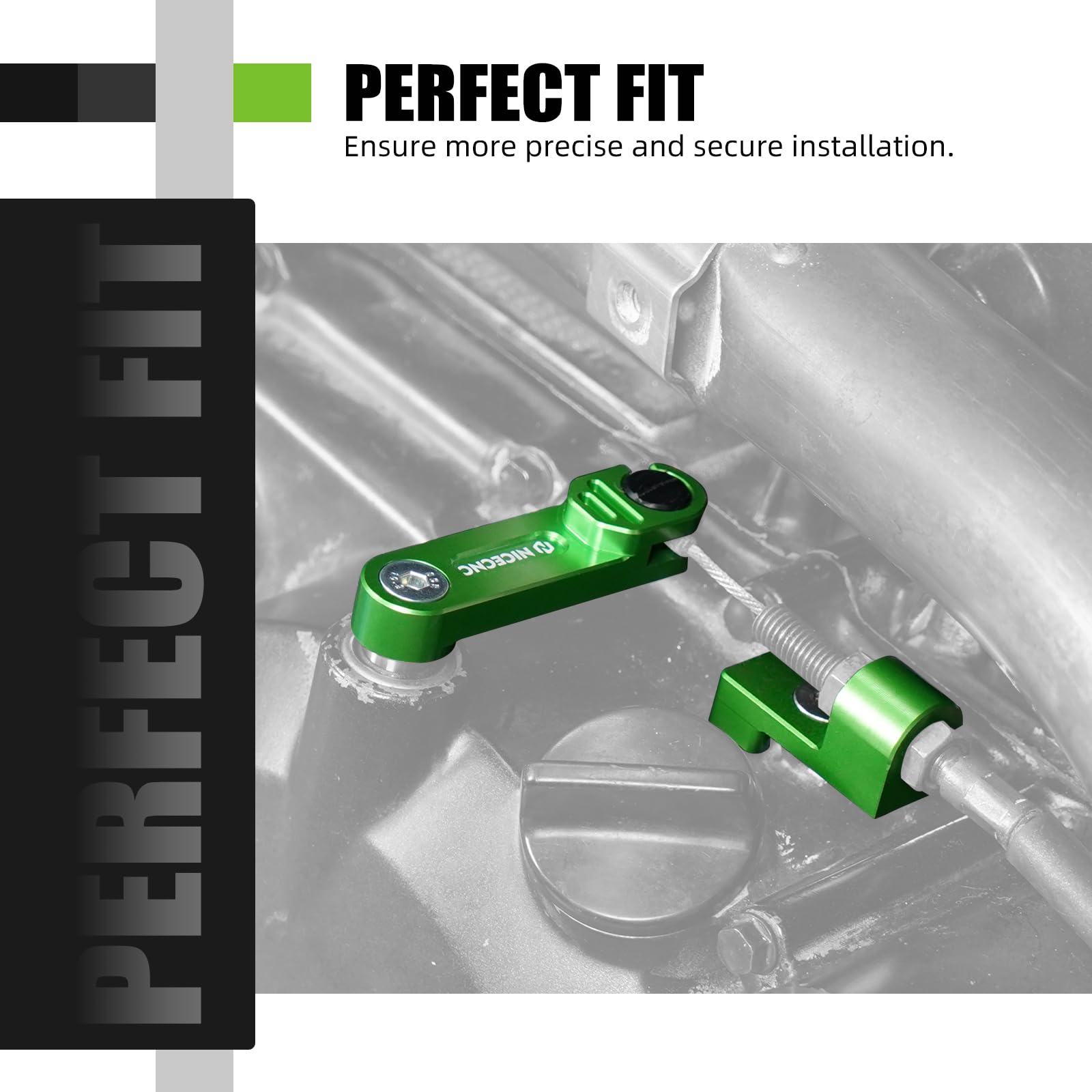 Brazo de embrague NICECNC compatible con Kawasaki KLR650 2008-2024, aluminio, verde