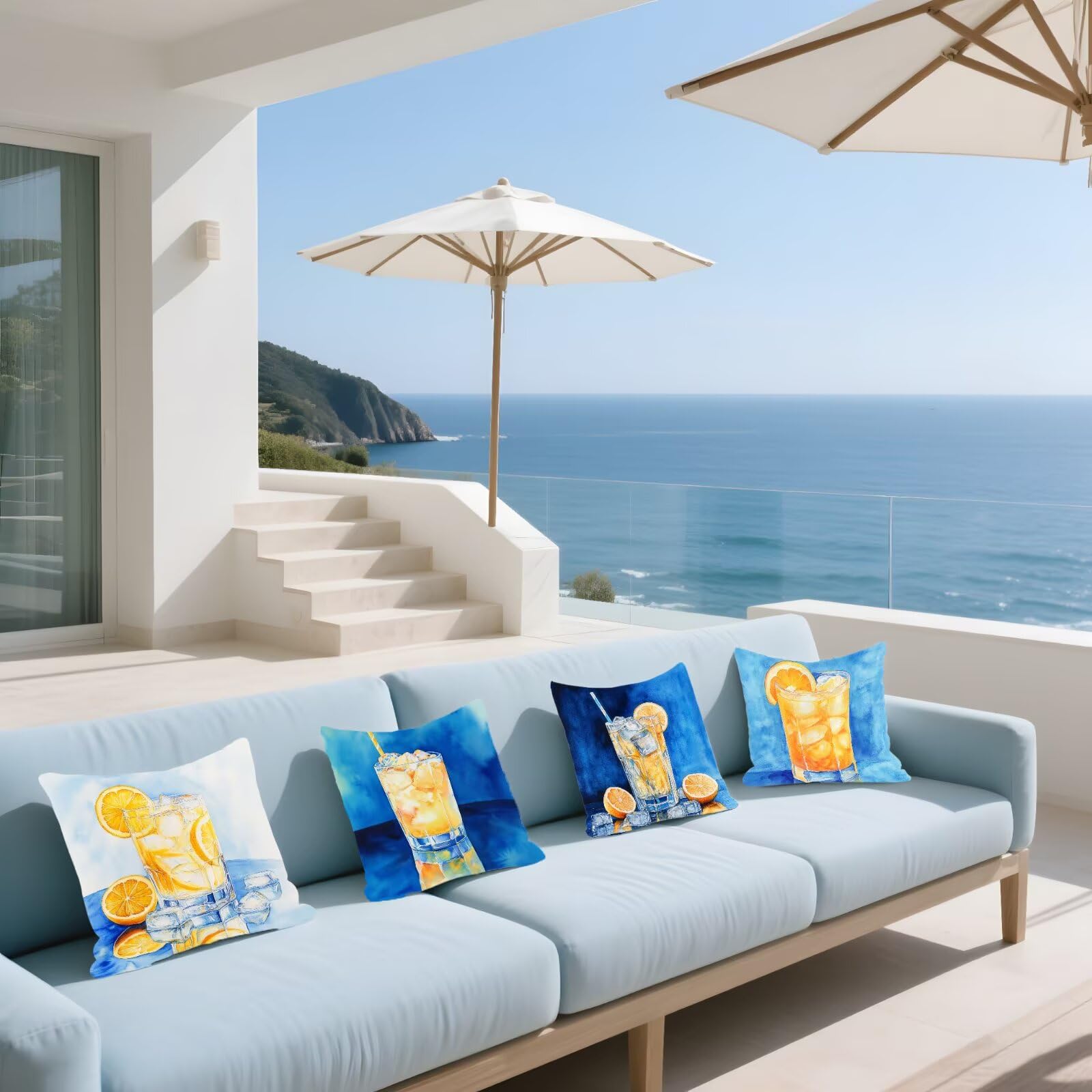 Cojines Sofa Fundas Cojines 40x40cm SúPer Suave Cojin Verano Bebidas Juego de 4, Fundas Almohada Impermeable Exterior, Interior Y Exterior Cojin Decorativos, Para JardíN SalóN Regalos NavideñOs P-475