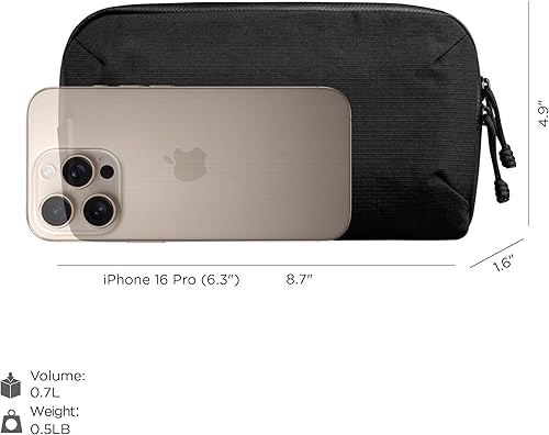 Miniatura 2 de ALPAKA Flight Pouch Pro - Bolsa cruzada de 0.7 L para mujeres y hombres con bloqueo RFID, bolsa para pasaporte, tela Axoflux 400D resistente a la