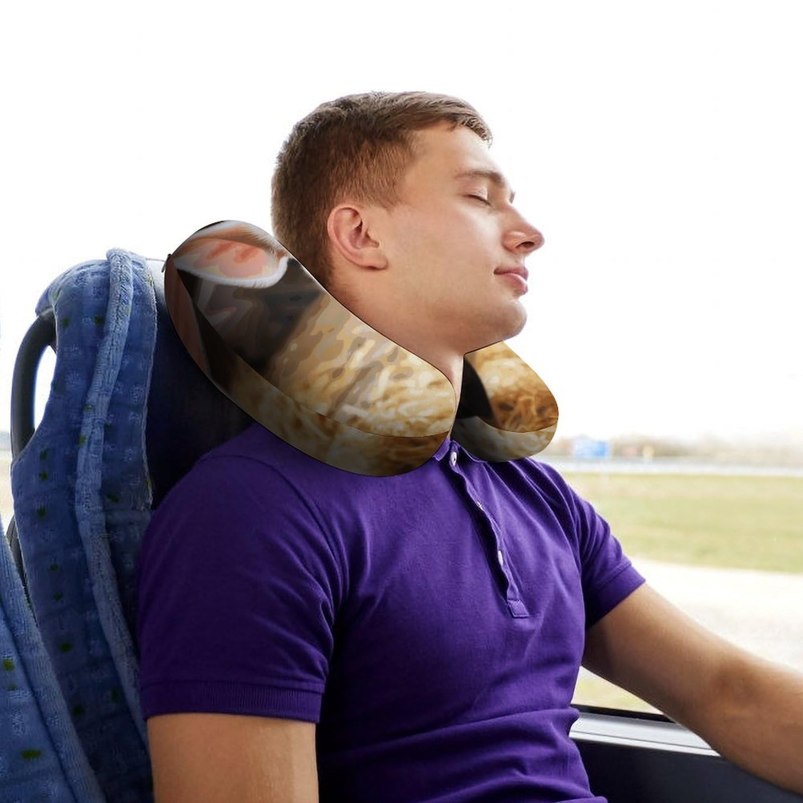 Sonriente (6) almohadas en forma de U, núcleo de almohada de espuma viscoelástica, cojín, proporciona apoyo para el cuello, almohada de viaje, adecuada para aviones, coches, hogares y