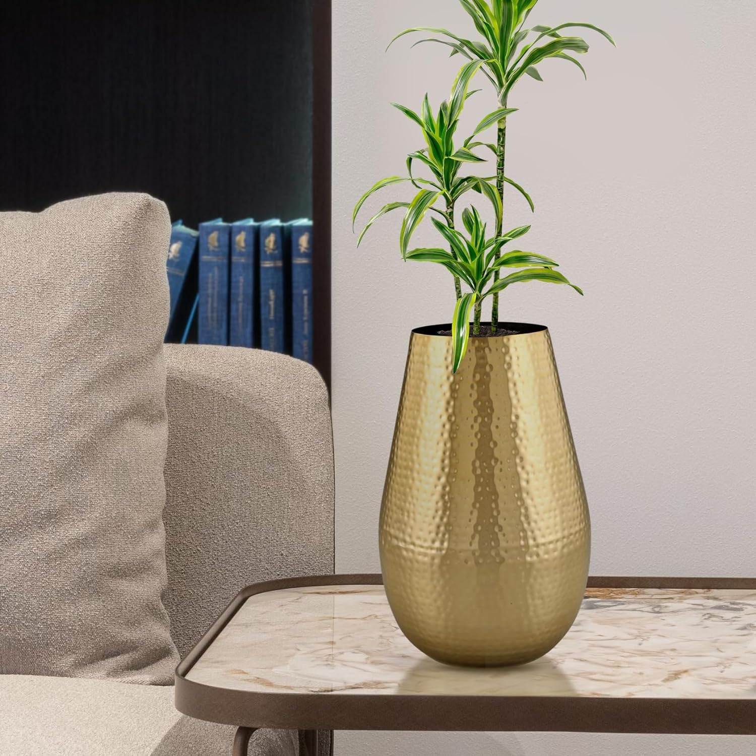 Rust & Shine EcoGarden Pot for Plants - Golden Finish | Elegant Flower Plant Pot for Home & Office Balcony and Living Room Décor | Durable and Sturdy - 8.5 x 12 Inches (B0D41GSD2Z) Amazon Price History, Amazon Price Tracker
