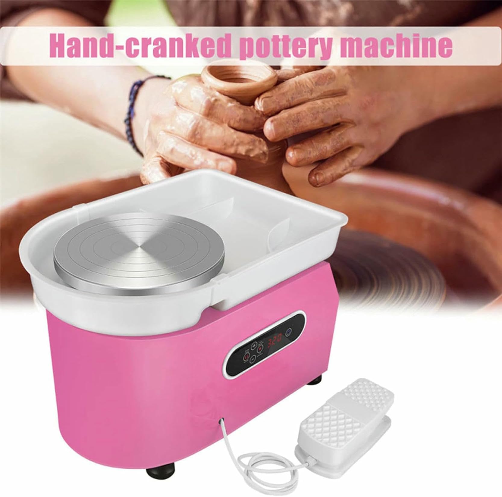 Versione Rosa in Ceramica Elettrica Strumenti di Ceramica per Ceramiche LCD Rimovibile ABS B Pedale Indipendente per La Fabbrica di Case Scolastiche