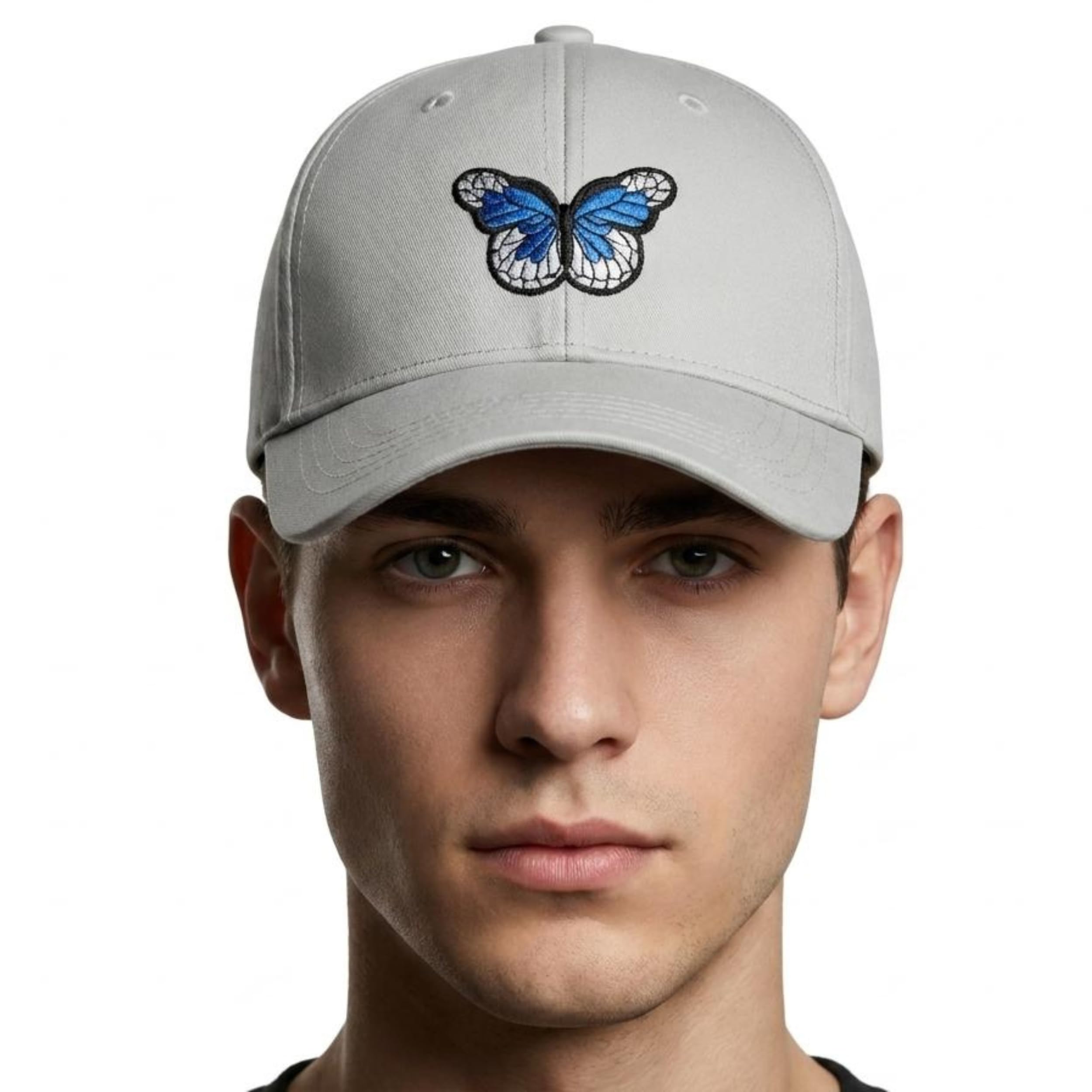 Baseball Cap for Men and Women | Cotton Stylish Adjustable Sports Sun Cap with Butterfly Embroidery, Breathable Headwear for Outdoor Travel, Gym and Casual Styling-image-47