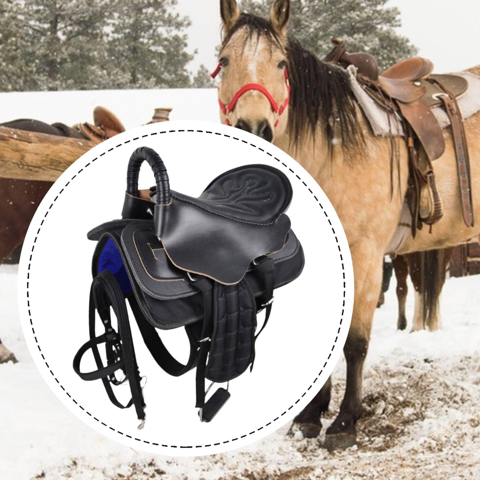 rockible Juego de Silla de Montar para Caballo, Asiento de Equitación, Fácil Montaje, Accesorios Deportivos, Antideslizante, Cómodo, Equipo de Equitación, Acol